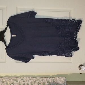 Free people lace hem tee